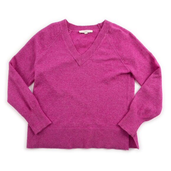 LOFT Sweaters - LOFT pink oversized v-neck sweater size XS